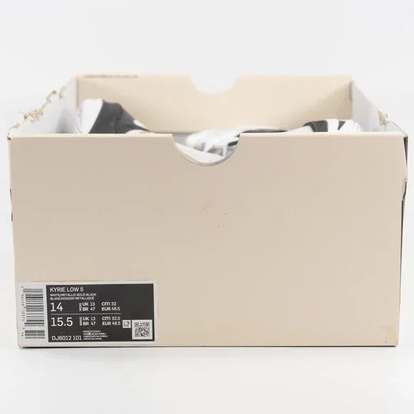 Nike Kyrie Low 5 'White Black Metallic Gold' DJ6012-101 Basketball Sneakers - Picture 13 of 13